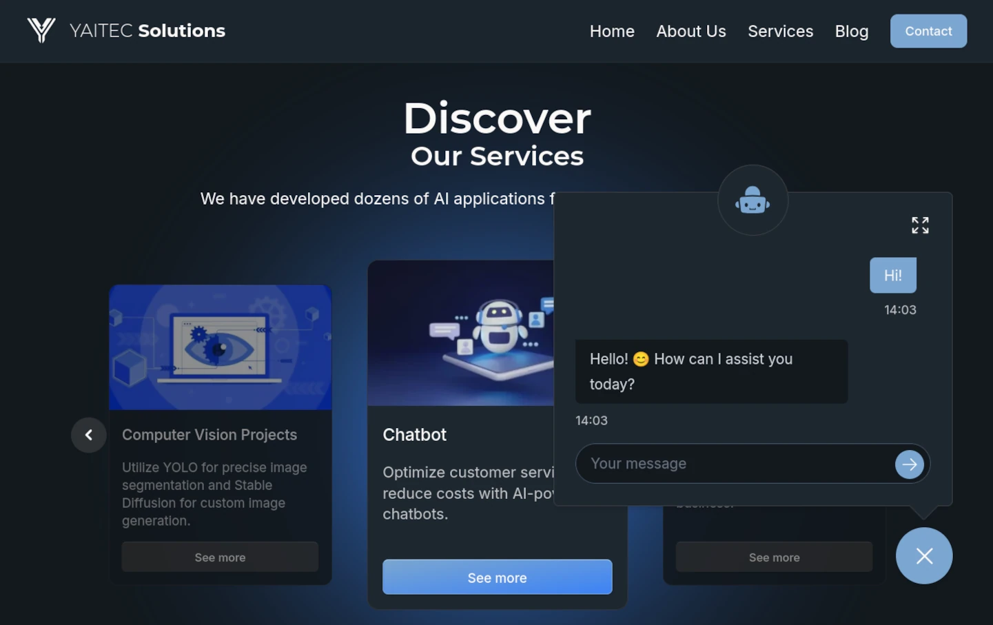 Chatbot project screenshot